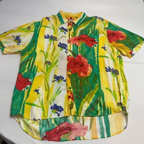 Jams World Other - Jams World Hawaiian Floral Short Sleeve Button Up Shirt Size Large
